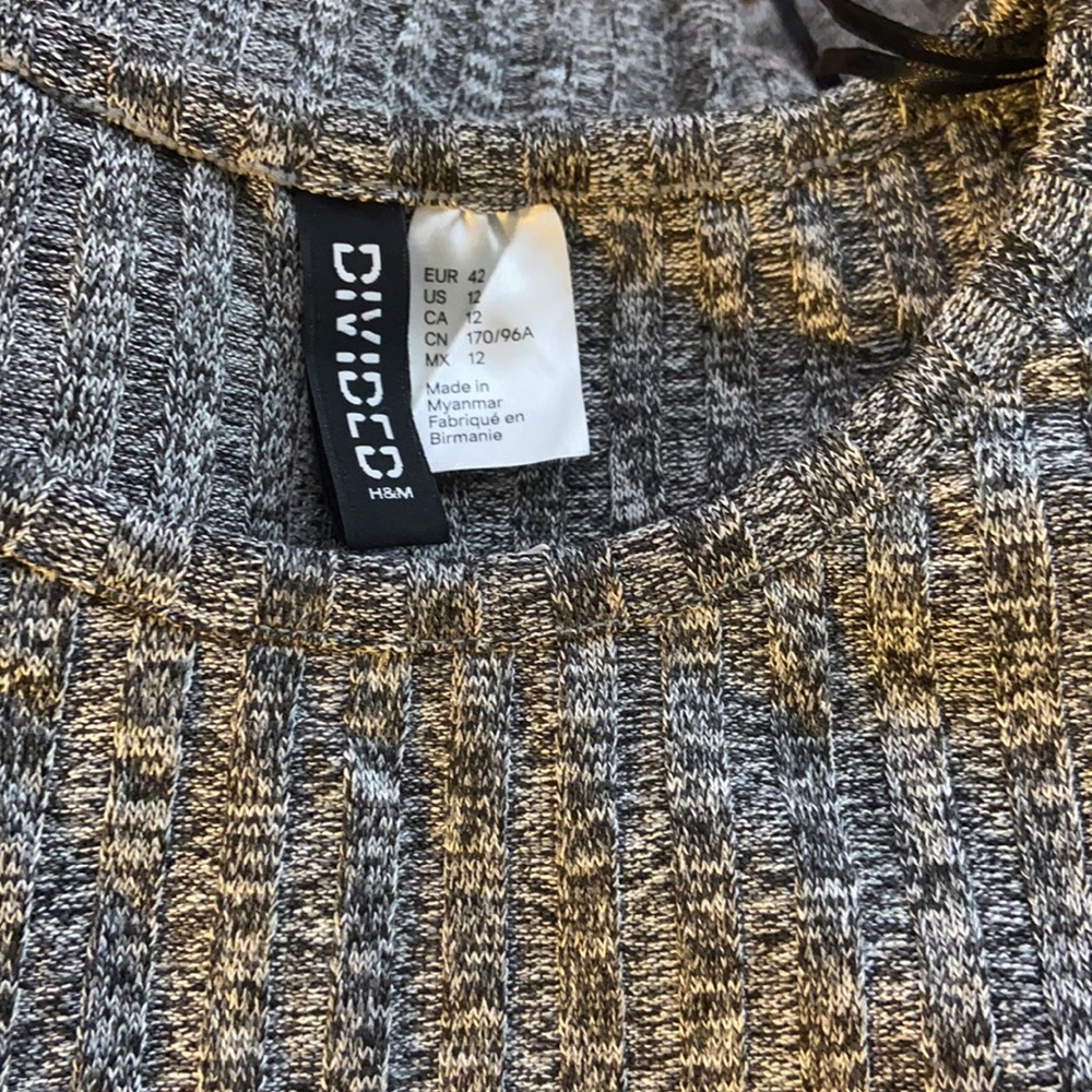 Grey Ribbed Mini Dress - Picture 3 of 4